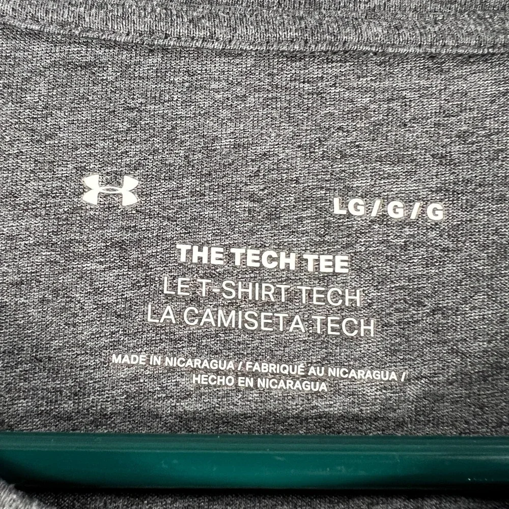Under Armour Shirt Mens Large Gray Short Sleeve Tech Soft Active Gym‎ Casual